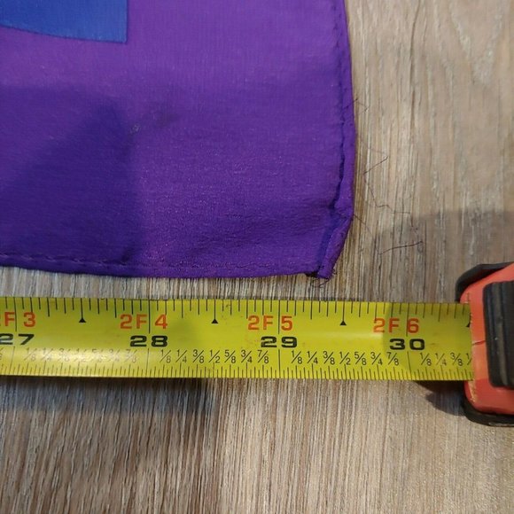 Adrienne Vittadini Purple Square Scarf 100% Silk Floral Print EUC - Picture 5 of 6